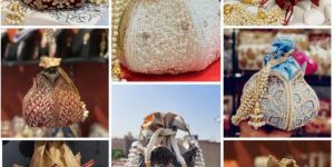 Handled Designer Lotus Potli Bag