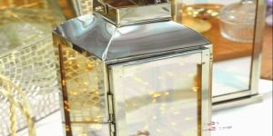 Decorative Stainless Steel Golden Glass Lantern