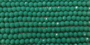 Teal Green Tyre Crystal Glass Beads