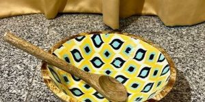 Wooden Epoxy Painted Bowl