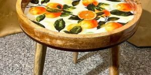 Wooden Epoxy Round Stool