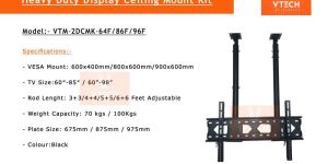 TV CEILING MOUNT FOR 60 TO 100 INCH