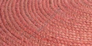 Plain Hand Woven Pink Jute Rug