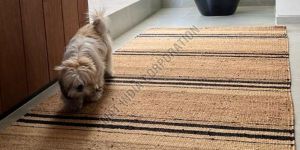 Rectangular Jute Striped Rug