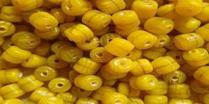 Yellow Lamp Work Glass Beads