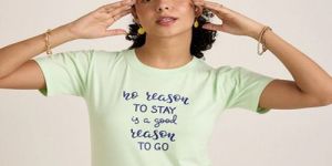 Ladies Green Round Neck T-Shirts