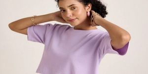 Ladies Purple Crop Top