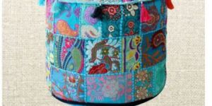 Cotton Printed Ottoman Pouf Cover