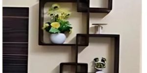 Wooden Intersecting Wall Shelves