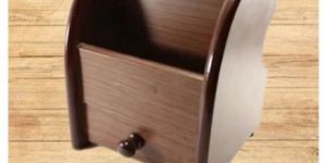Wooden Pen Holder with Drawer