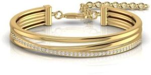 Ladies Designer Yellow Gold Lab Diamond Bracelet