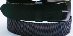 AI/015 Black & Grey Belt with Satin Black Buckle