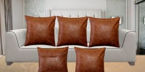 Brown Leather Cushion Covers