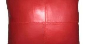 Red Plain Leather Cushion Cover