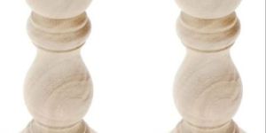 White Polished Round Wooden Candle Holder