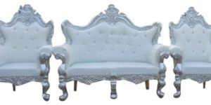White Silver Designer Wedding Sofa Set