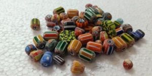Multi Colored Chevron Glass Beads