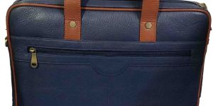 Mens Corporate Blue Leather Office Bag