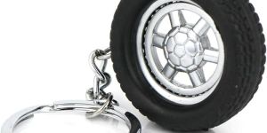 Silver Stainless Steel Tyre Shape Metal Key Chain