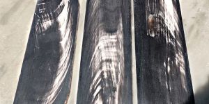 Black with White Stripe Buffalo Horn Plates