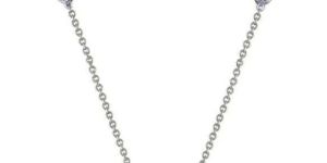 18K White Gold Couple Bird Necklace, Lab Grown Diamond Pendant