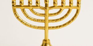 Traditional Golden Aluminum Menorah