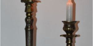Traditional Ribbed Taper Candle Holder Set OF 2 Pcs
