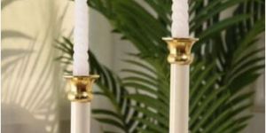 Two Tone Modern Taper Candle Holder Set OF 2 Pcs