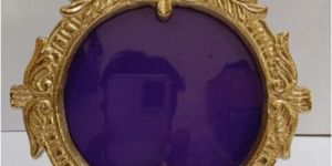 Vintage Golden Ornate Round Photo Frame