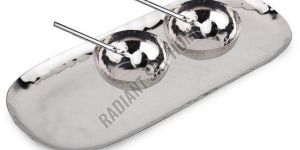 5 Pieces Hammered Stainless Steel Condiment Set
