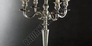 aluminium table top 5 arm candelabra