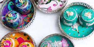 Sliver Cow Pichwai Tray