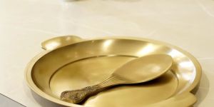 Kansa Rice Plate With Rice Serving Spoon