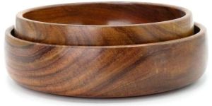 Wooden Round Shape Bowl For Serving
