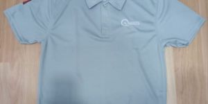 Poly Cotton Half Sleeve Grey School Uniform T Shirt