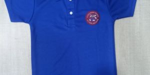 Poly Cotton Half Sleeve Royal Blue School Uniform T Shirt