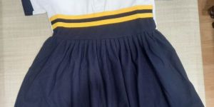Poly Cotton Navy Blue Girls School Uniform