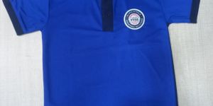Poly Cotton Polo Neck Blue School Uniform T Shirt