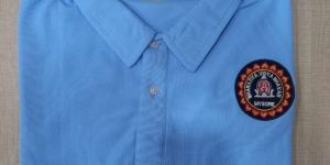 Poly Cotton Polo Neck Sky Blue School Uniform T Shirt