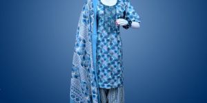 Blue Ladies Cotton Salwar Suits