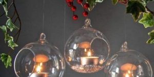 Glass Bowl Hanging Candle Light Holder