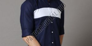 mens color block casual shirt