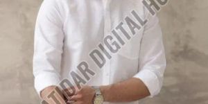 Mens Semi Formal Linen Cotton Shirt