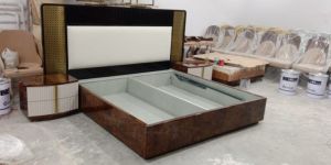 Brown King Size Wooden Bed