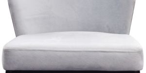 White Velvet Padded Metal Frame Dining Chair