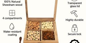 Wooden Handcarved Dry Fruits Box