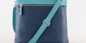 Trimurthi Leather Dark Blue Women Side Bags