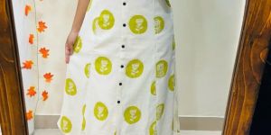 Ladies Classic Printed Cotton A Line Kurti Set