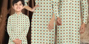 Cotton Printed Multi Color Family Combo Kurta Kurti Set