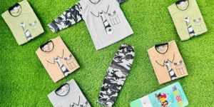 Boys Army Tie Printed Pajama Set